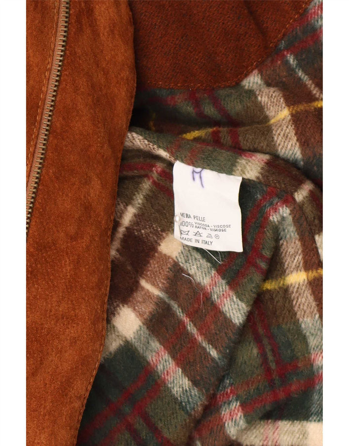 Soprabito vintage da uomo in pelle scamosciata IT 48 in pelle marrone medio