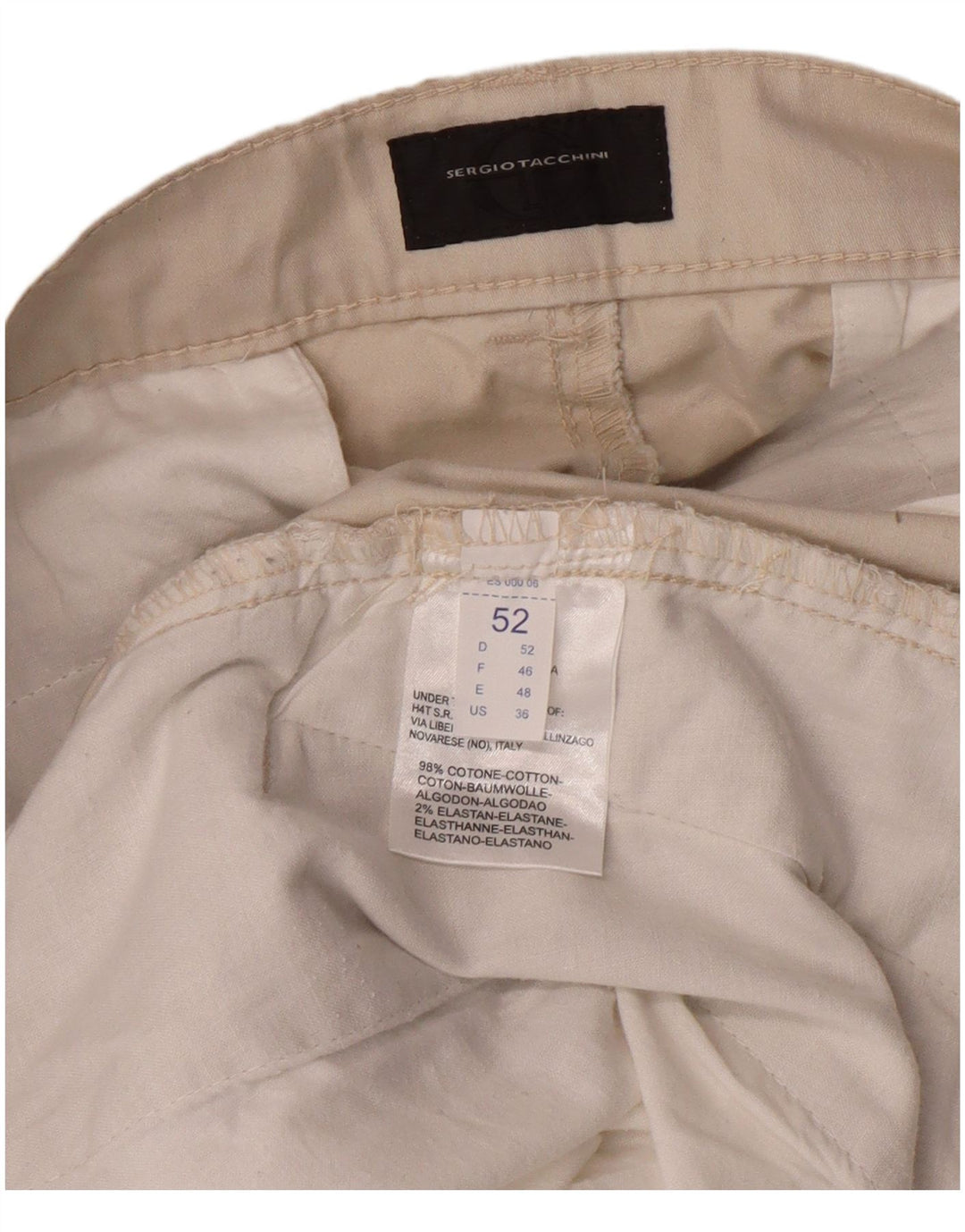 Pantaloni cargo bootcut da uomo Sergio Tacchini W36 L32 in cotone beige