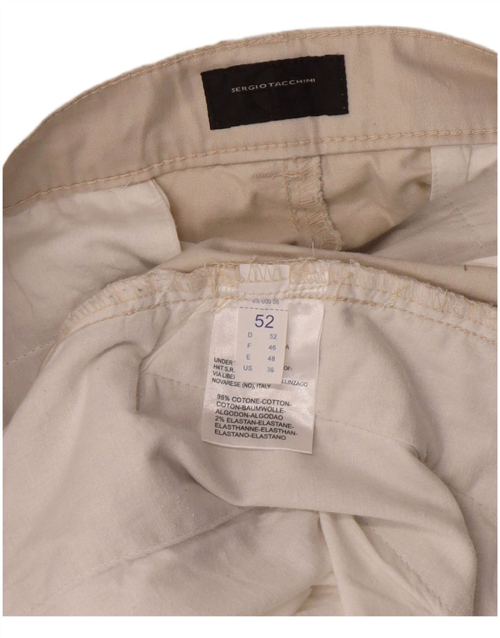 Pantaloni cargo bootcut da uomo Sergio Tacchini W36 L32 in cotone beige