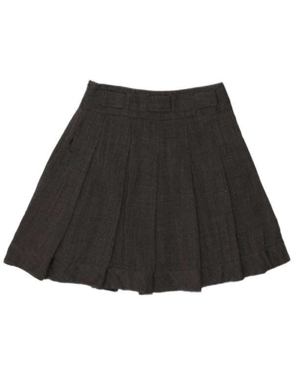 Gonna a pieghe da donna Karen Millen UK 12 media W30 lana grigia