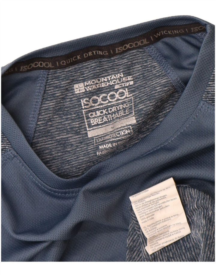 Mountain Warehouse Top da uomo a maniche lunghe in poliestere color block blu medio
