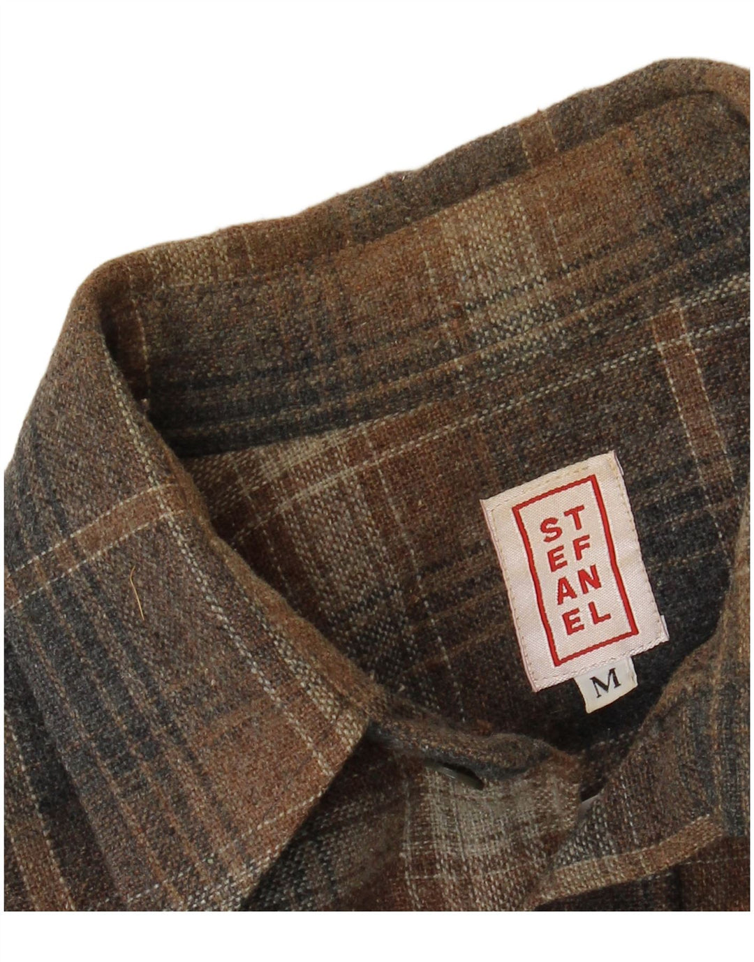 Camicia da uomo in flanella Stefanel a quadri marrone medio