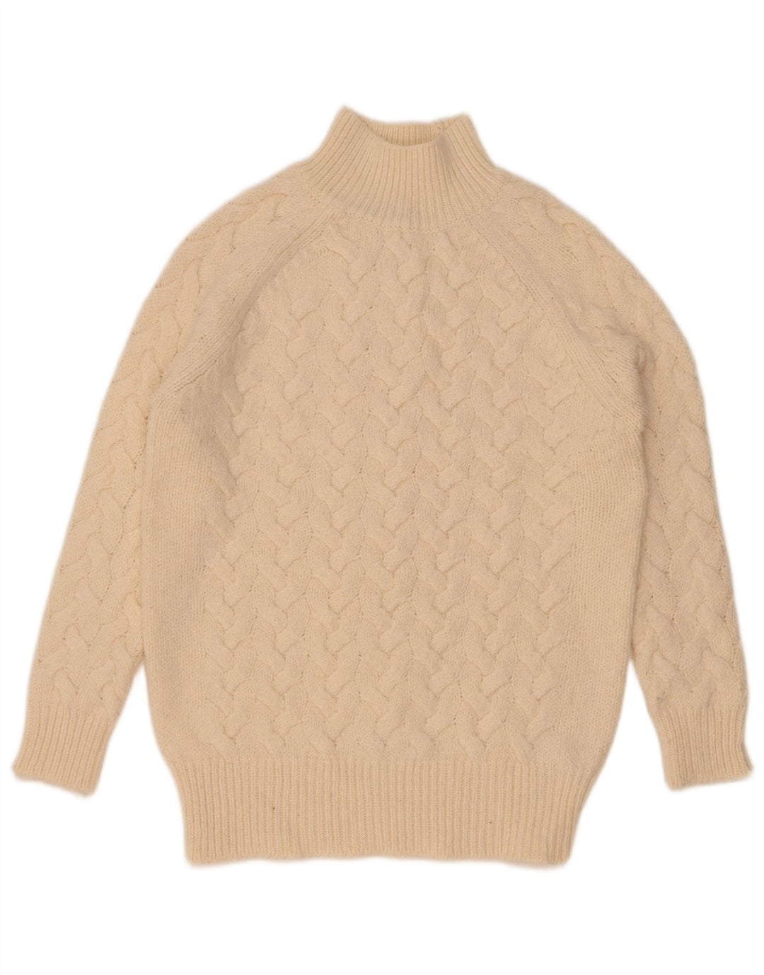 Maglione maglione a collo alto da donna Marks & Spencer UK 10 piccolo Beige