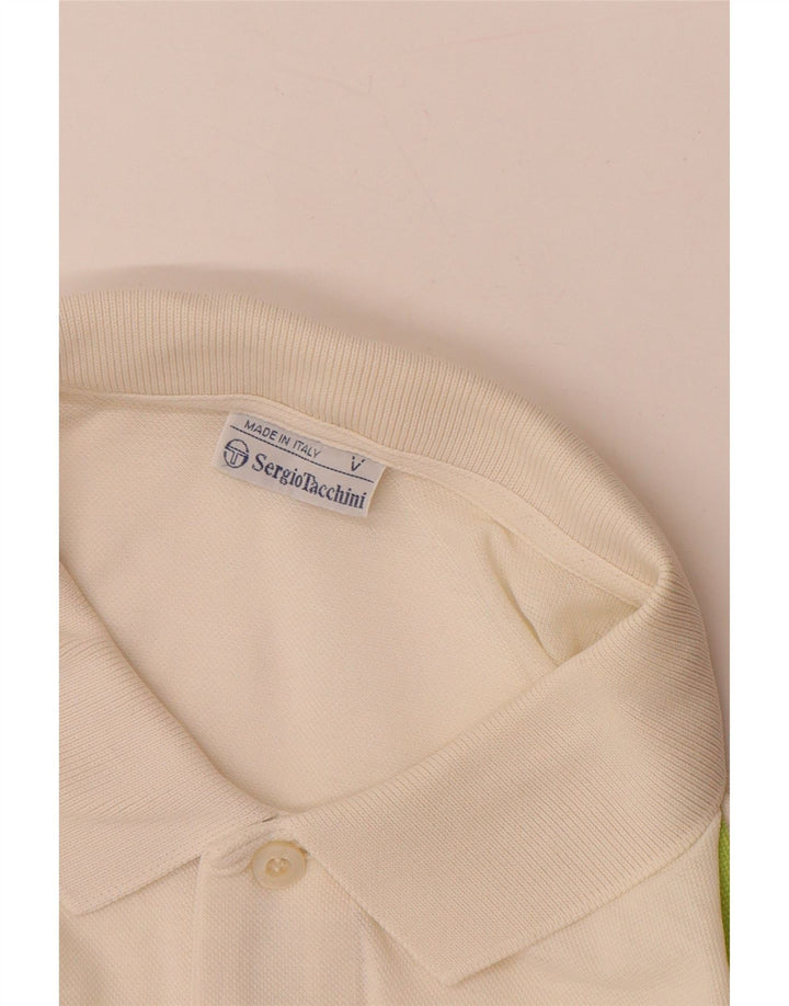 Polo da uomo SERGIO TACCHINI EU 50 cotone geometrico bianco sporco medio