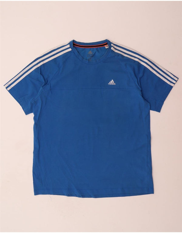 T-shirt ADIDAS da uomo Climalite Top grande in cotone blu