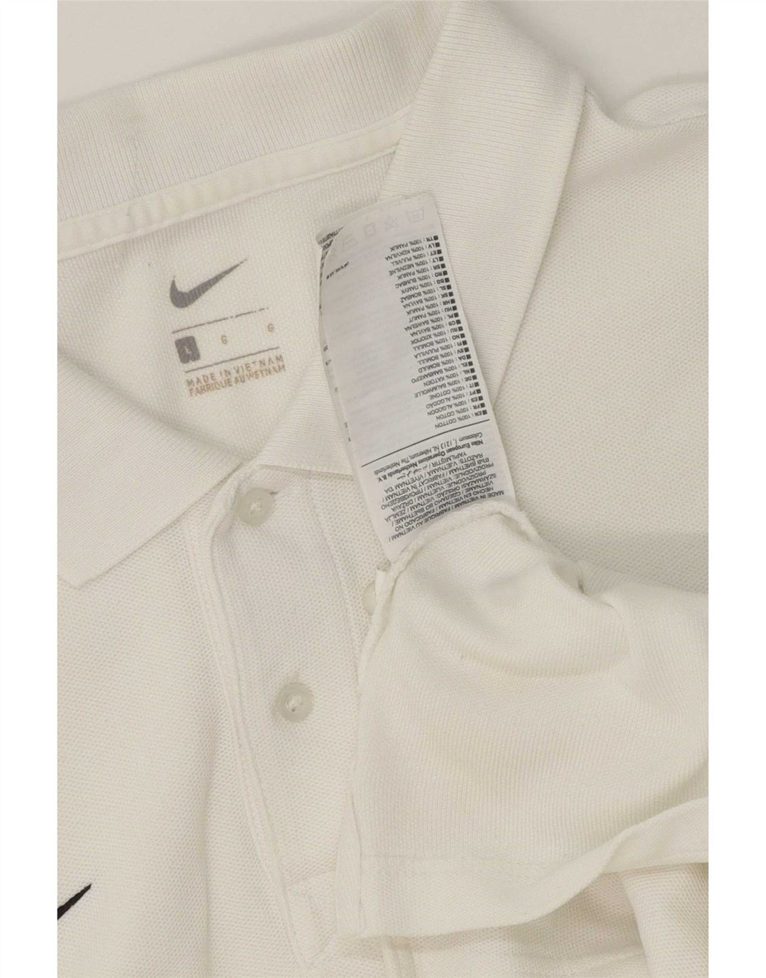Polo Nike da uomo grande in cotone bianco