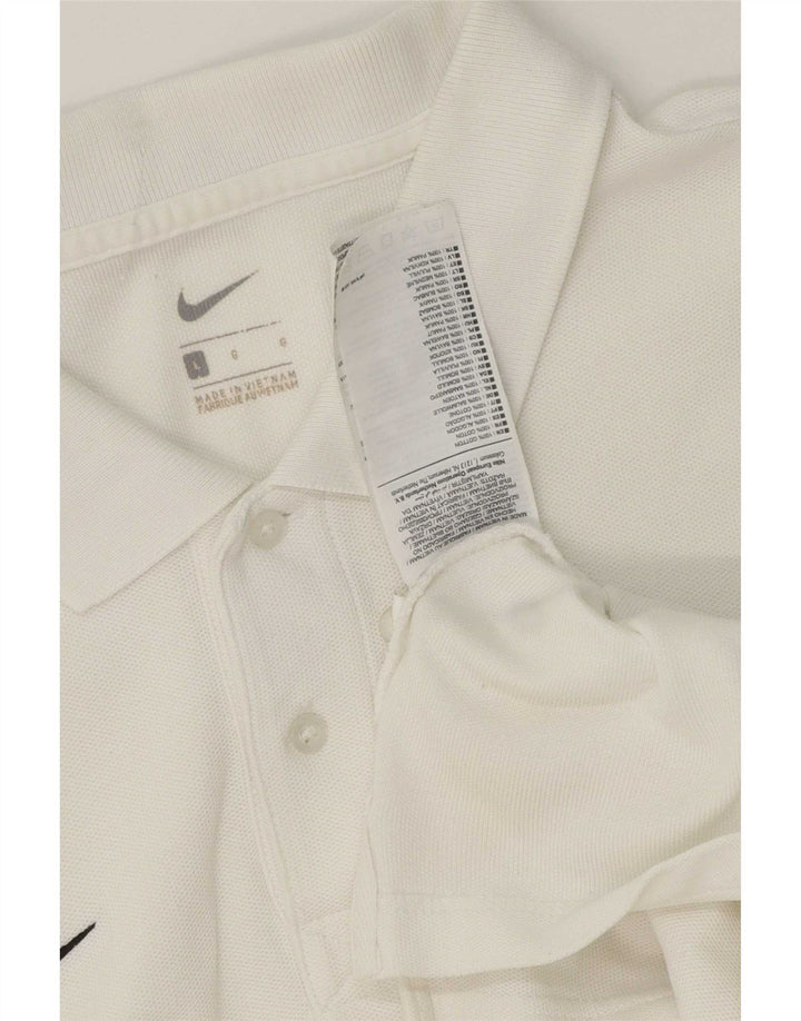 Polo Nike da uomo grande in cotone bianco