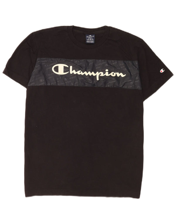T-shirt grafica da uomo Champion Top Small Black Colourblock
