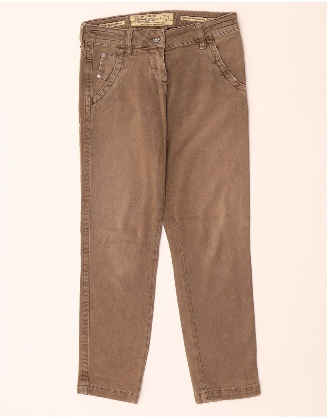 Jeans slim su misura da donna Jacob Cohen W27 L28 cotone marrone