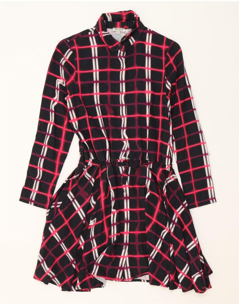 KENZO Girls Shirt Dress 13-14 Years Black Check Viscose Vintage Kenzo and Second-Hand Kenzo from Messina Hembry 