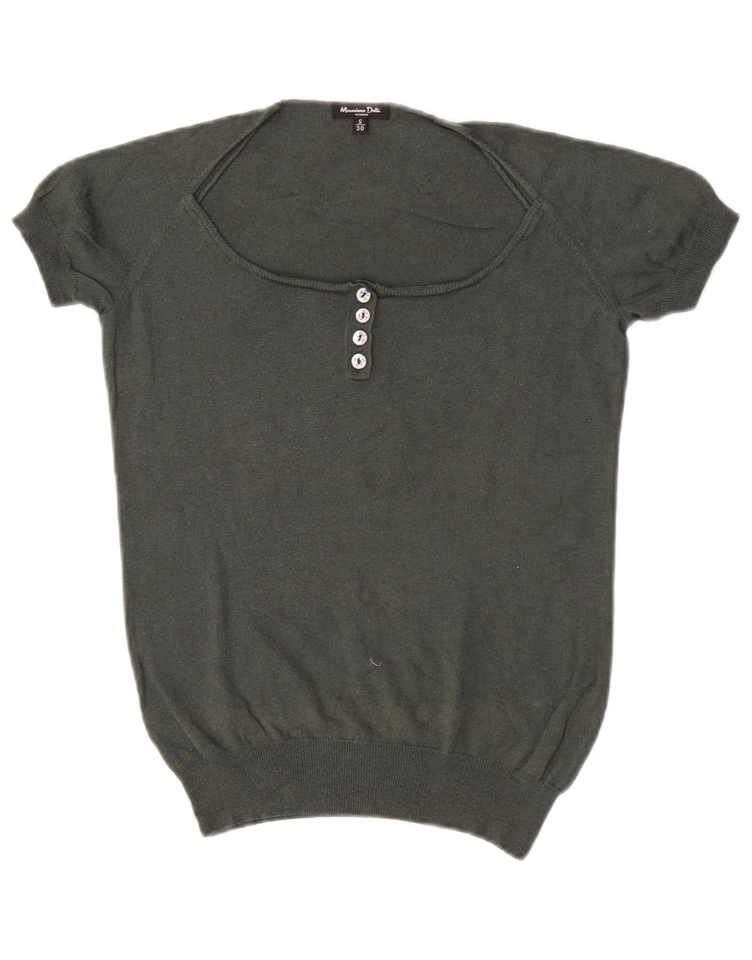 Massimo Dutti Maglione da donna con scollo a barchetta UK 10 Small Khaki