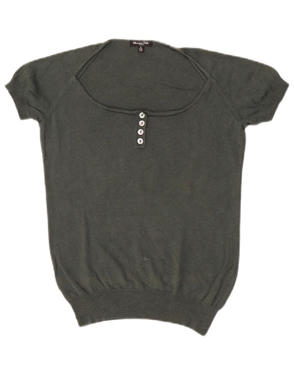 Massimo Dutti Maglione da donna con scollo a barchetta UK 10 Small Khaki
