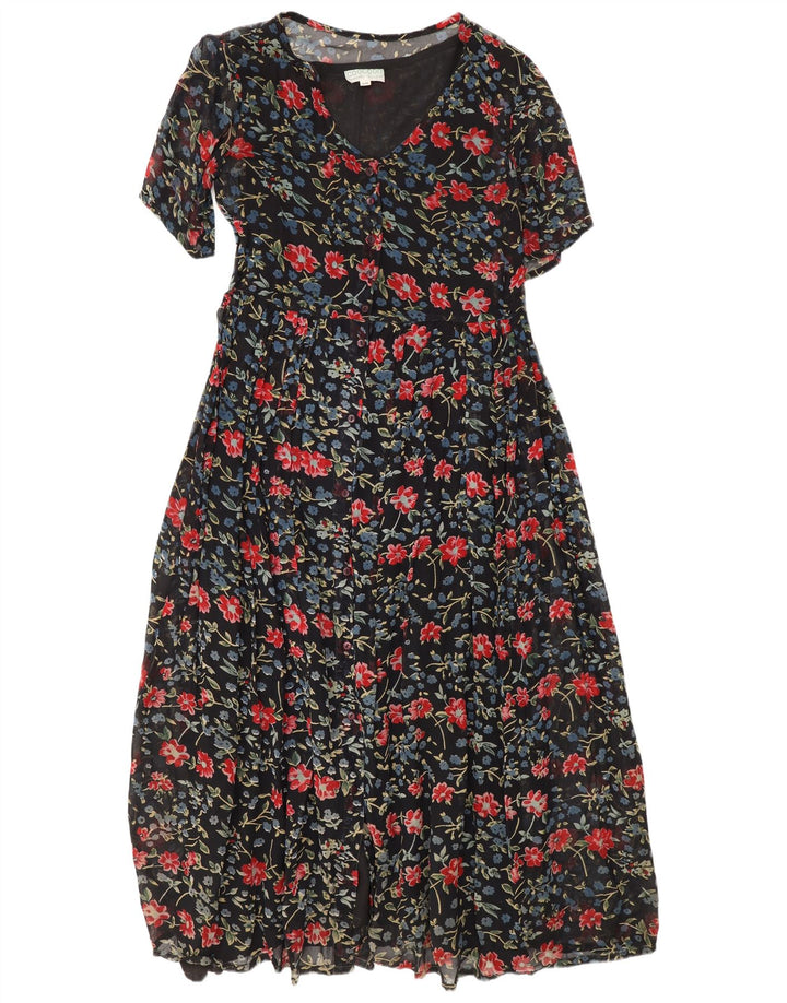 Abito lungo da donna Coocoon UK 10 piccolo floreale nero