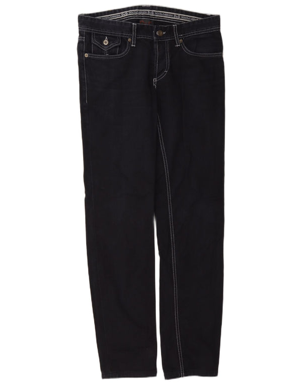 Jeans dritti da donna Dolce & Gabbana W30 L32 cotone blu navy