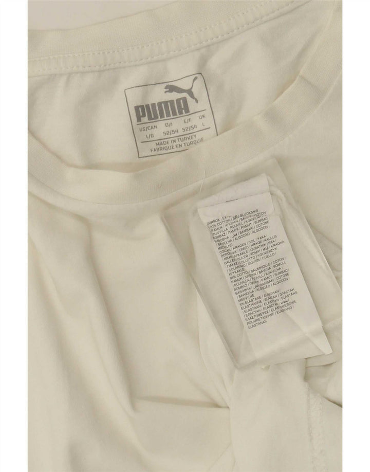 T-shirt da uomo Puma Top Large in cotone bianco