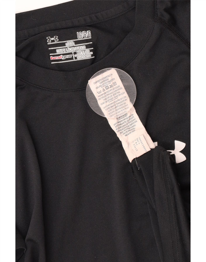 Maglietta Under Armour da uomo Heat Gear Top grande in poliestere nero