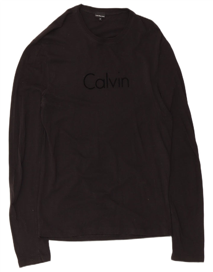 Calvin Klein Jeans Top grafico da uomo manica lunga medio nero