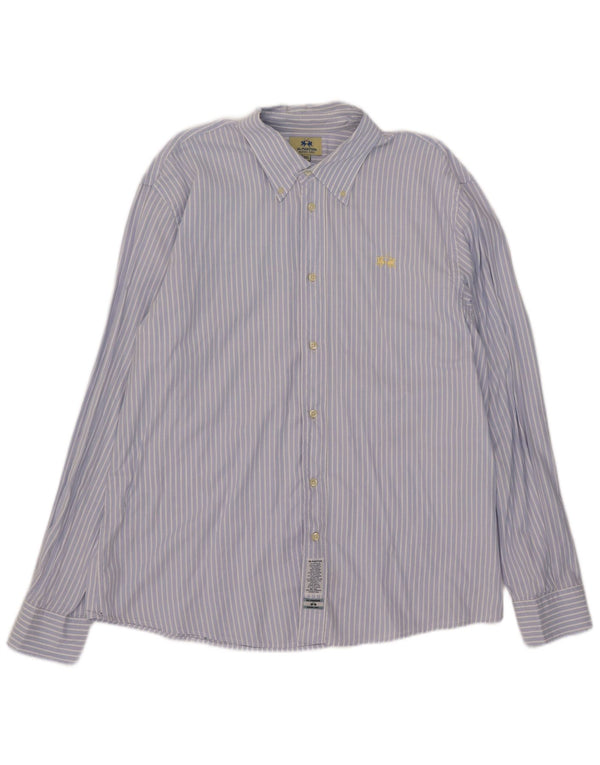 Camicia Uomo La Martina 3XL Cotone Gessato Blu