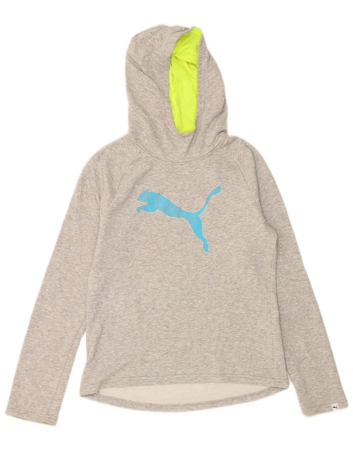 PUMA Womens Graphic Hoodie Jumper UK 10 Small  Grey