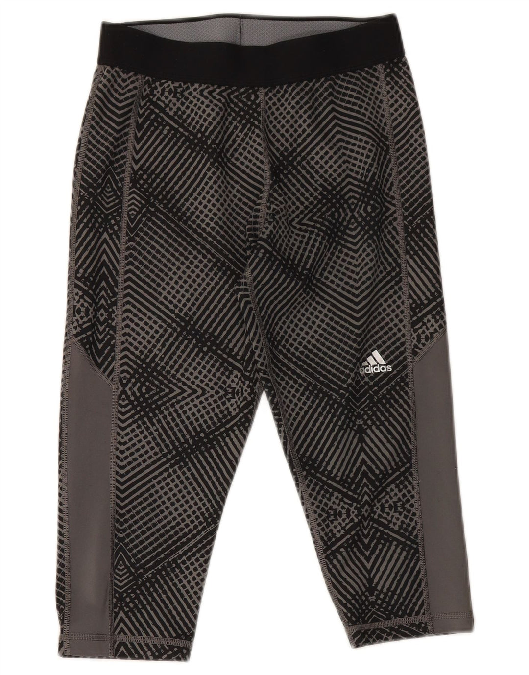 Leggings Capri da donna Adidas UK 8 Small Poliestere geometrico grigio
