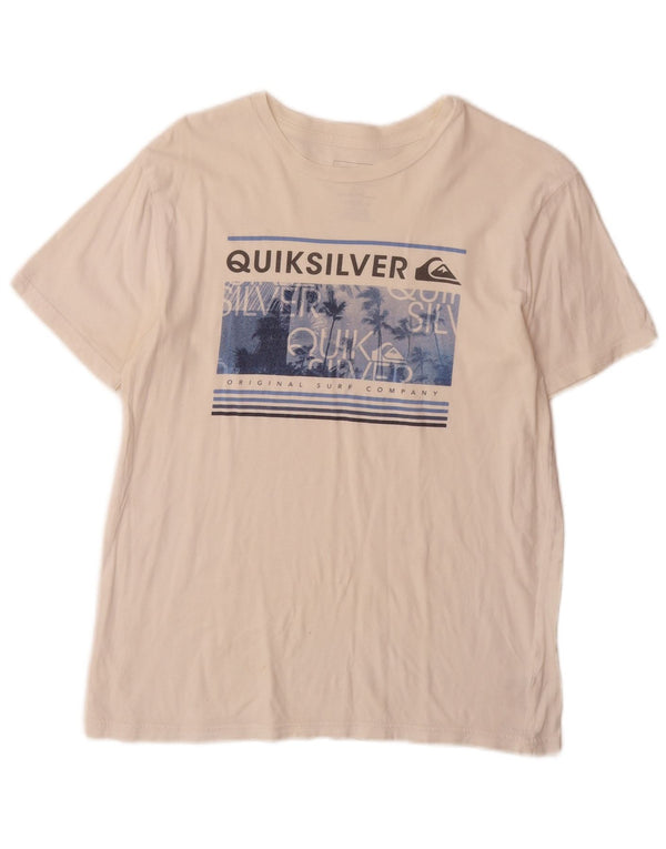 T-shirt grafica da donna Quiksilver Top UK 18 XL cotone bianco