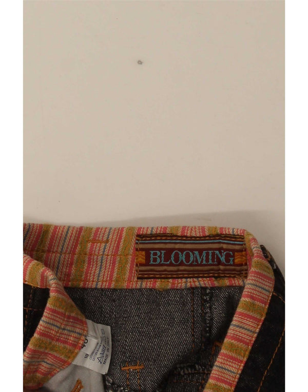 Gonna di jeans a vita alta da donna Blooming IT 40 piccola W24 cotone nero