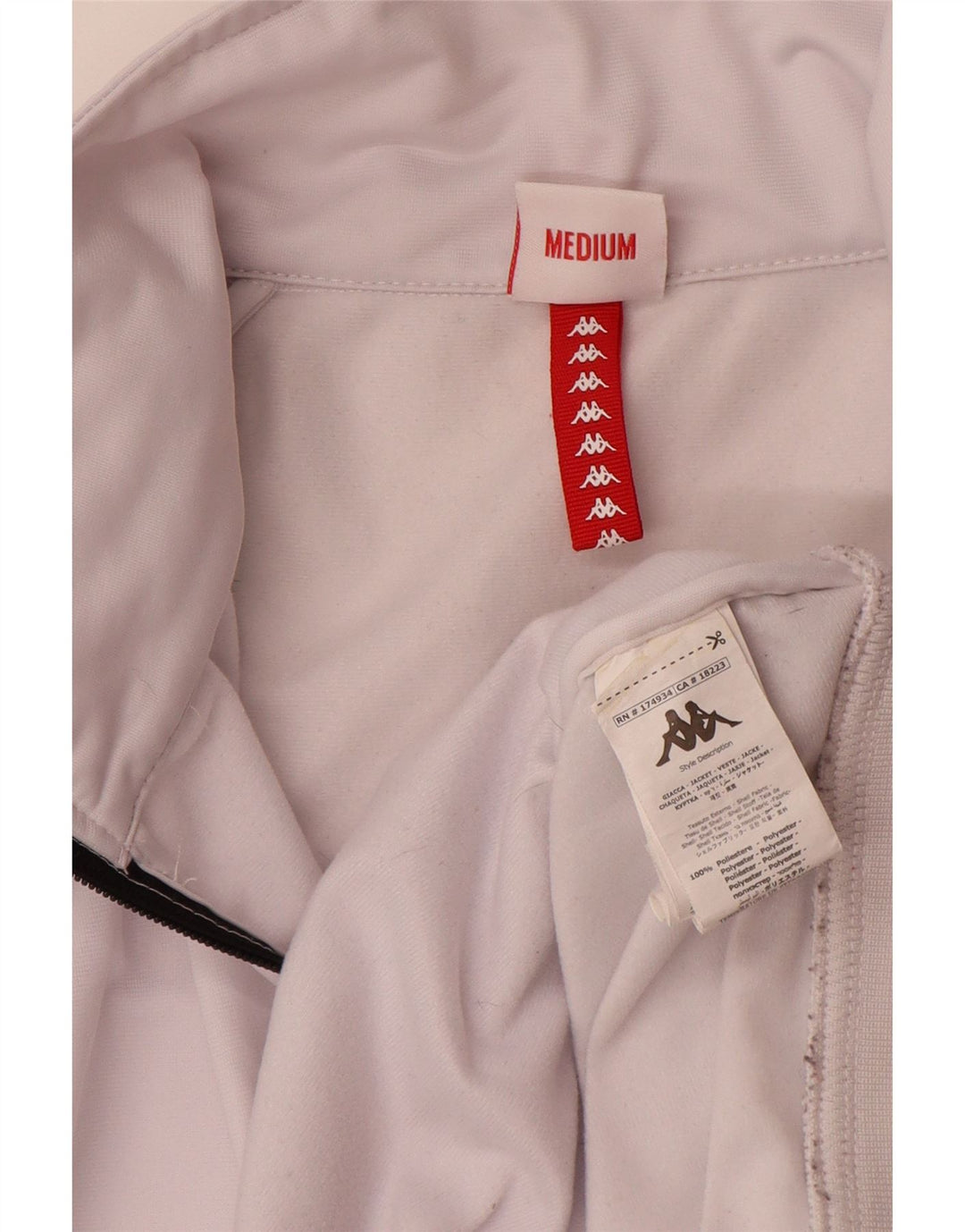 Giacca da tuta grafica da donna Kappa UK 18 XL poliestere bianco