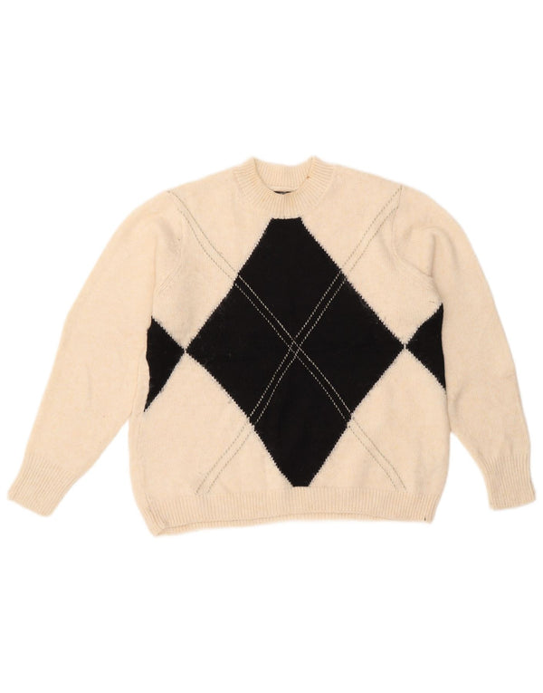 Maglione maglione girocollo da donna Marks & Spencer UK 14 medio bianco