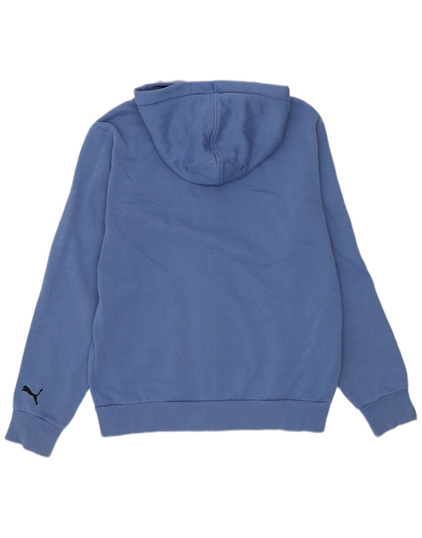 Felpa con cappuccio e zip grafica Puma da uomo piccola blu