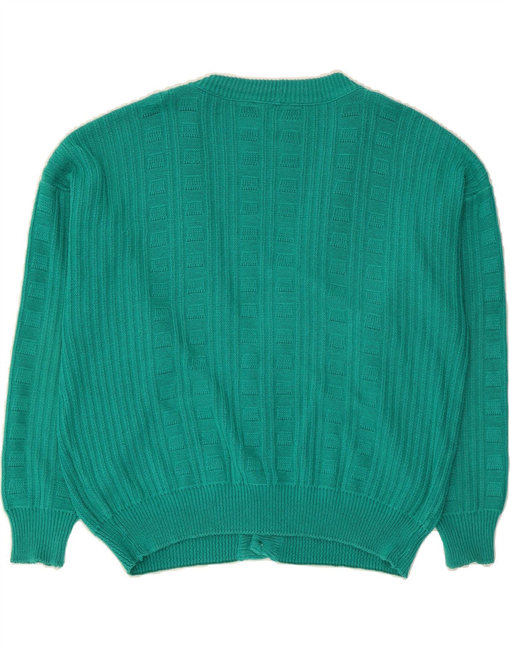 VINTAGE Mens Cardigan Sweater Large Green Polyacrylic Vintage Vintage and Second-Hand Vintage from Messina Hembry 