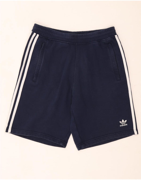 Pantaloncini sportivi da uomo Adidas medi in cotone blu navy