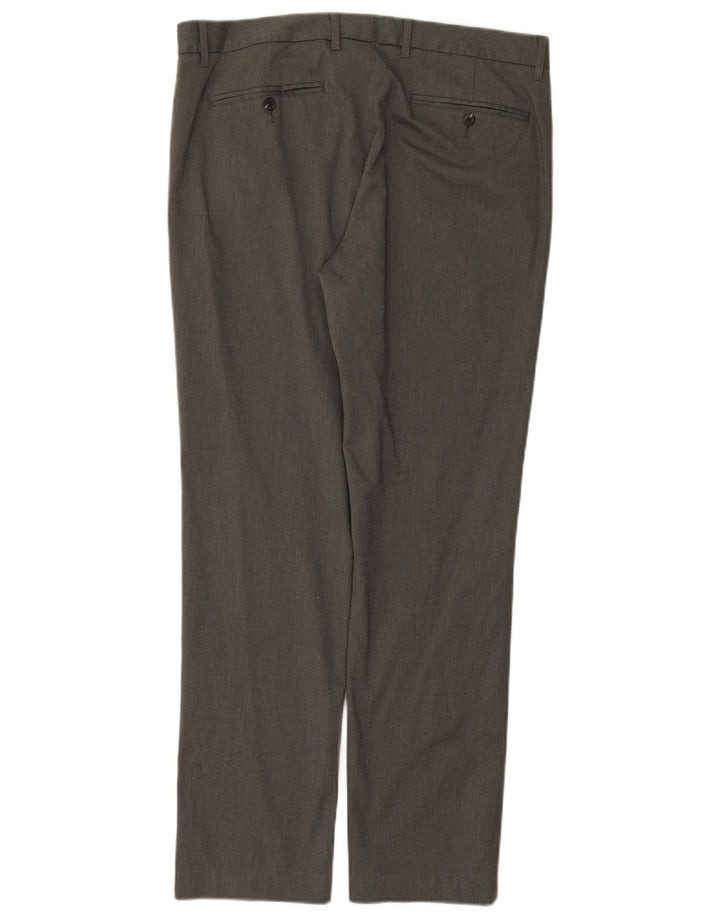 BONOBOS Mens Slim Casual Trousers W36 L32 Grey Cotton