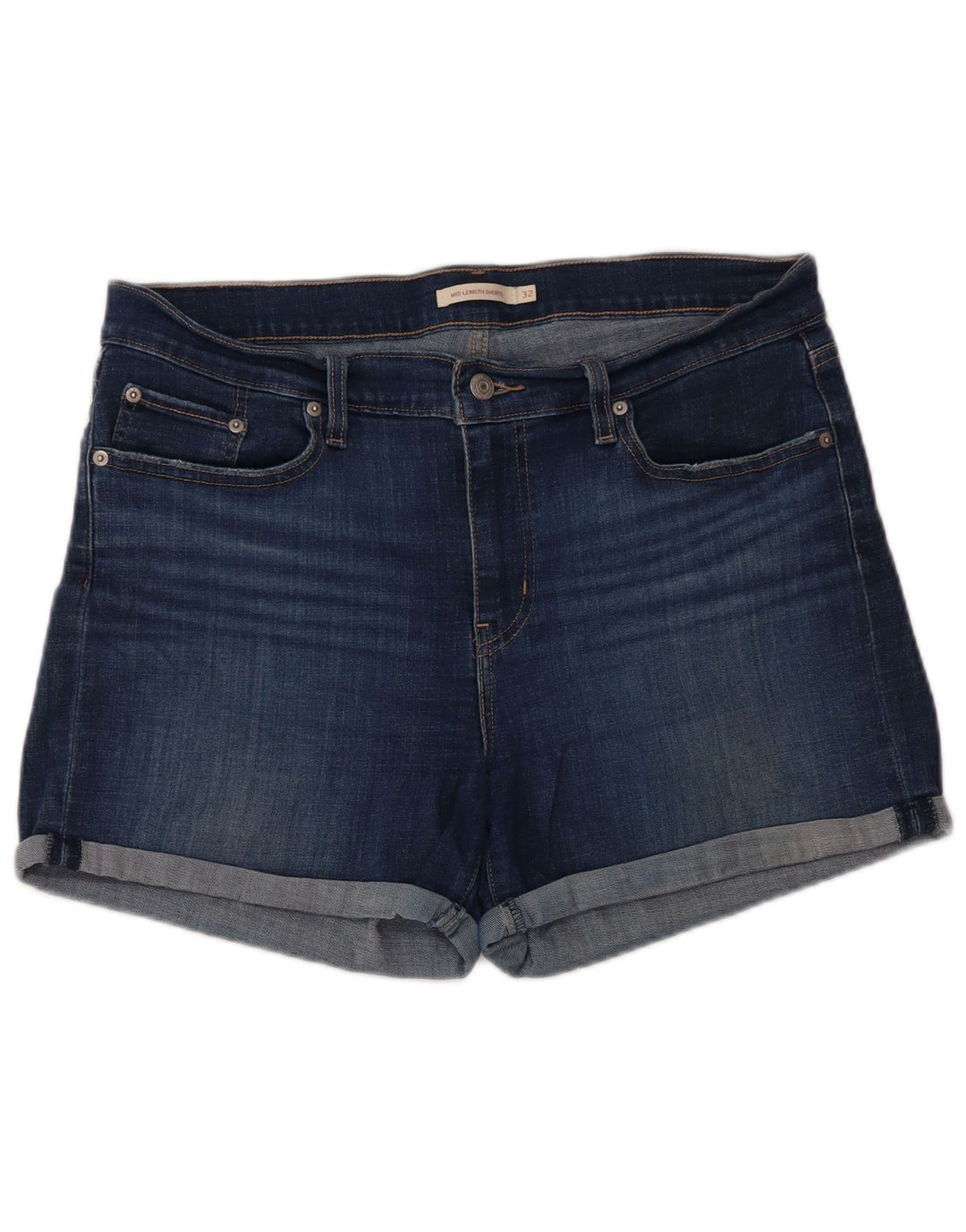 Pantaloncini di jeans da donna LEVI'S W32 grandi in cotone blu