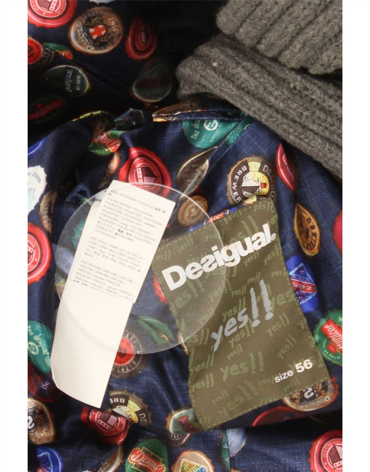 Desigual Giacca blazer da uomo a 2 bottoni taglia 56 XL Poliestere grigio