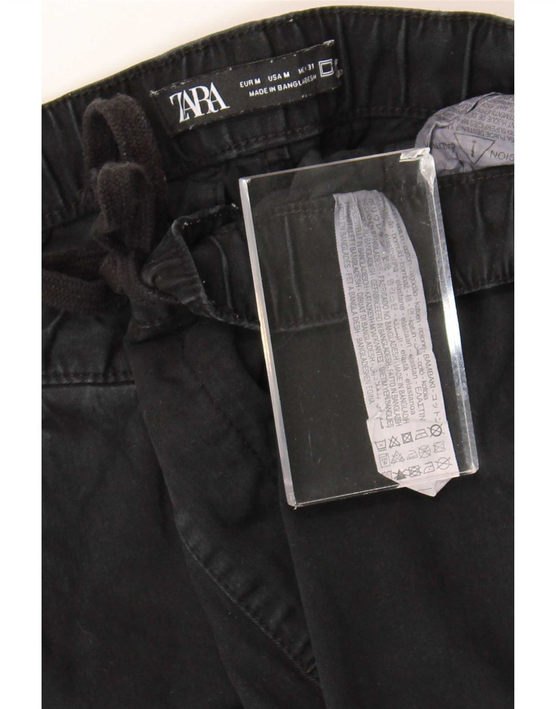 Pantaloni cargo da jogging da uomo Zara medi W31 L26 cotone nero