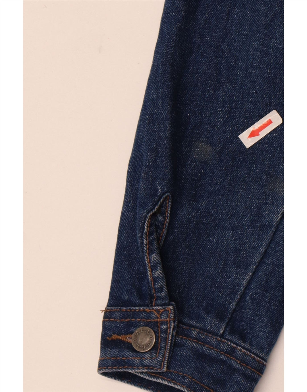 Giacca in denim vintage da donna corta UK 14 cotone blu medio