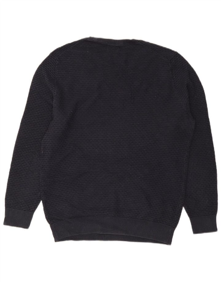 Maglione maglione girocollo da uomo Massimo Dutti piccolo in cotone blu navy