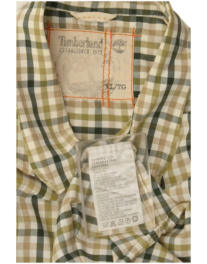 Camicia da uomo Timberland XL in cotone a quadretti verde