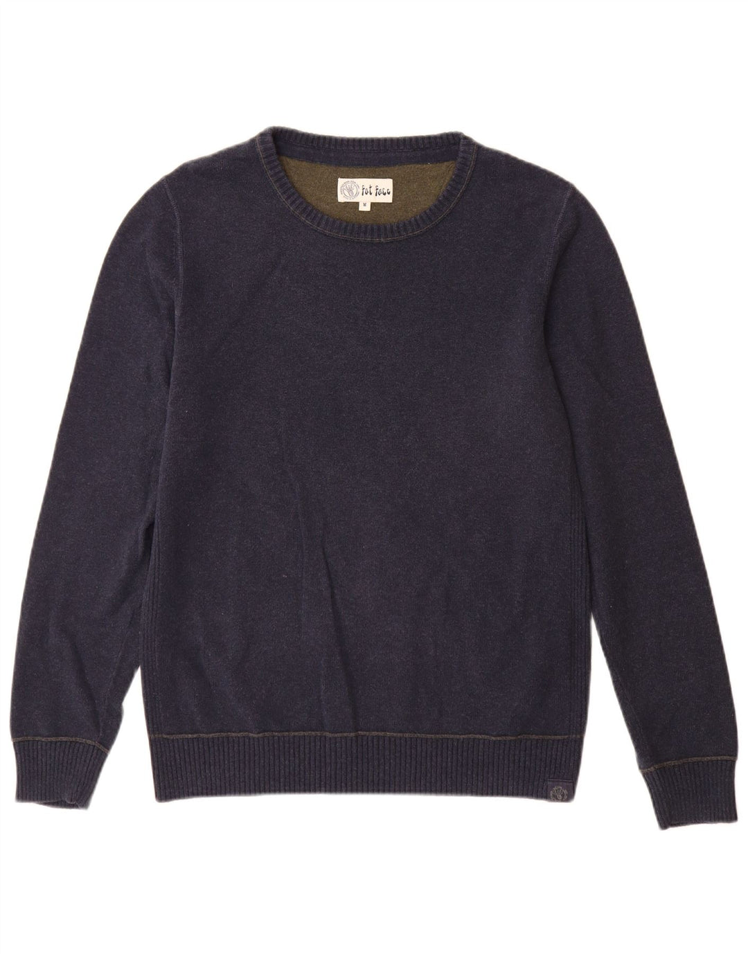 Maglione da uomo con scollo a barca Fat Face in cotone blu navy medio