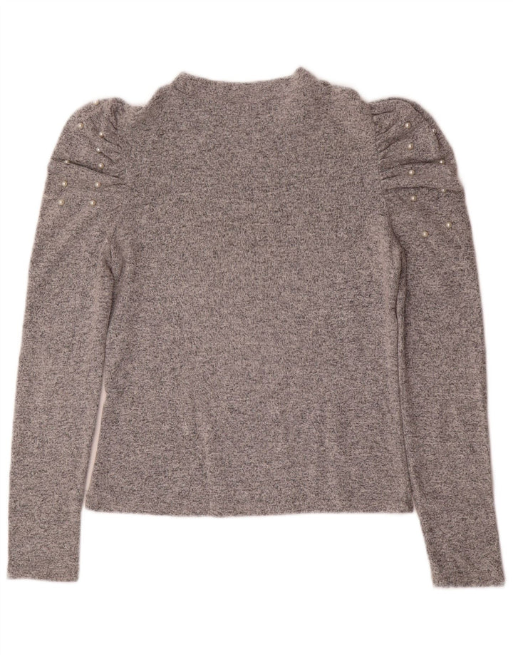 Maglione maglione girocollo da donna Zara UK 12 Grigio medio