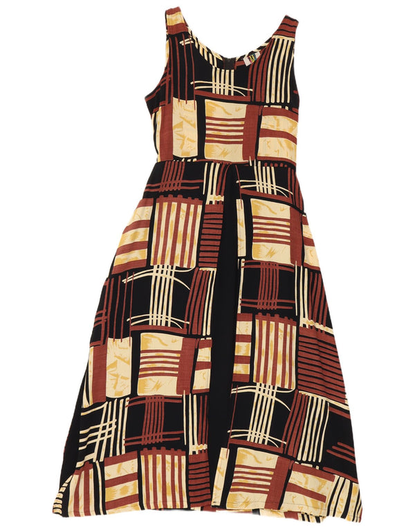 Abito a trapezio senza maniche da donna No Problem UK 18 XL Viscosa patchwork marrone