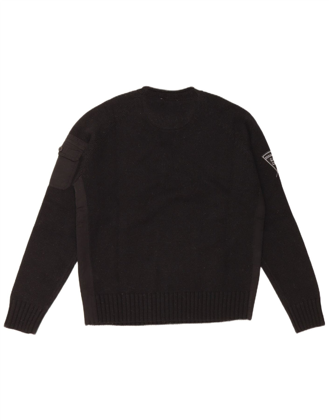 Maglione maglione girocollo da uomo Gas grande lana nera
