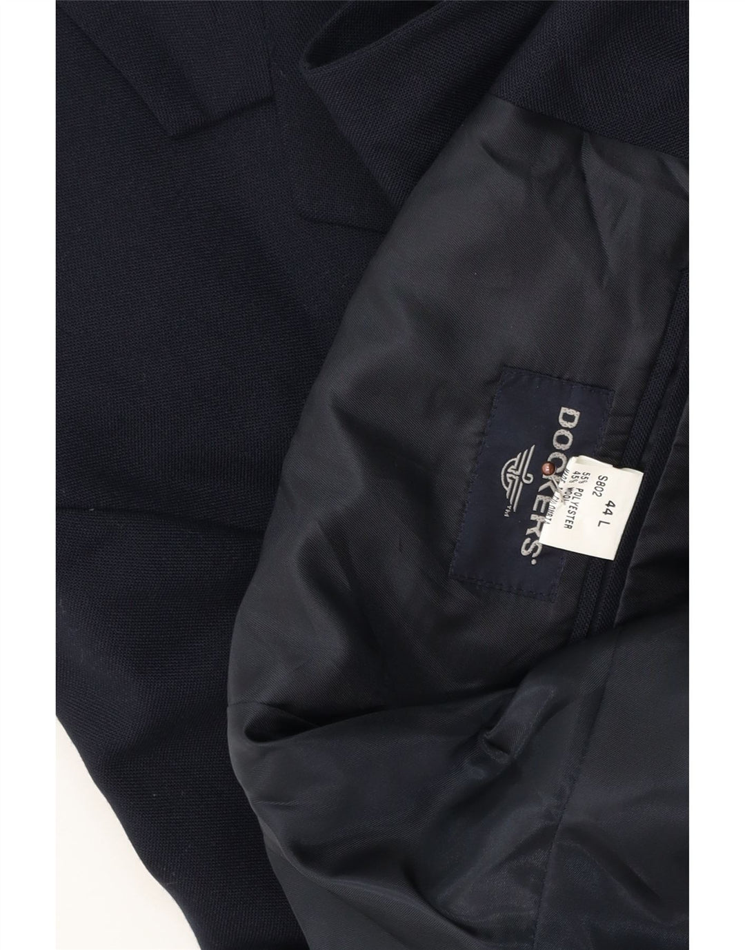 Giacca blazer da uomo a 2 bottoni lunga Dockers UK 44 2XL Lana blu navy