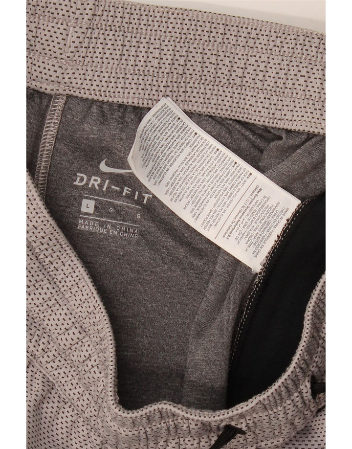 Pantaloncini sportivi Nike Dri Fit da uomo, grandi, in poliestere color block grigio