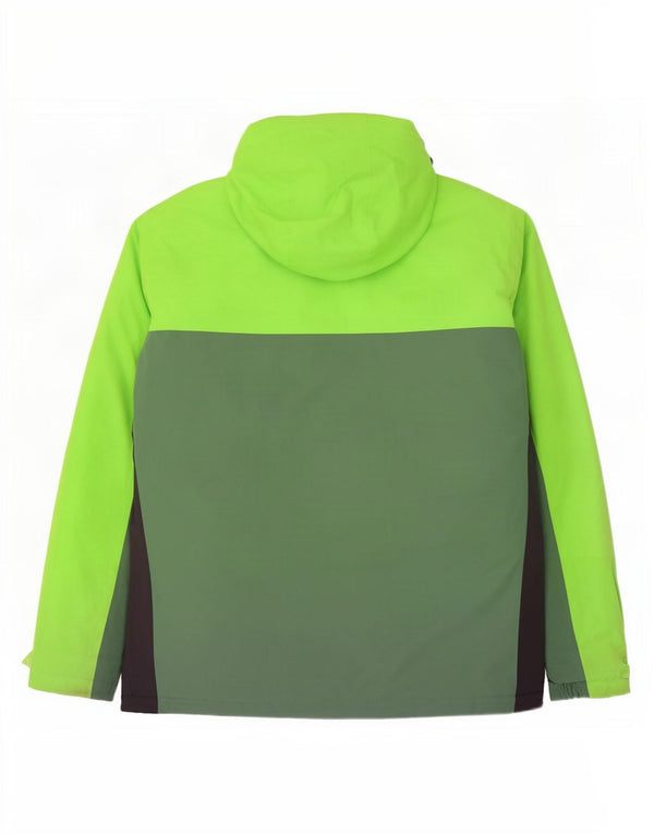 Giacca a vento con cappuccio da uomo Jack Wolfskin UK 48 2XL Verde Colourblock