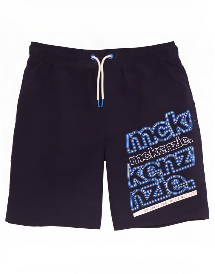 Pantaloncini da bagno grafici da uomo Mckenzie medio in poliestere blu navy