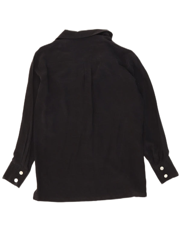 Spazio Camicia Camicia Oversize da Donna UK 10 Piccola Seta Nera