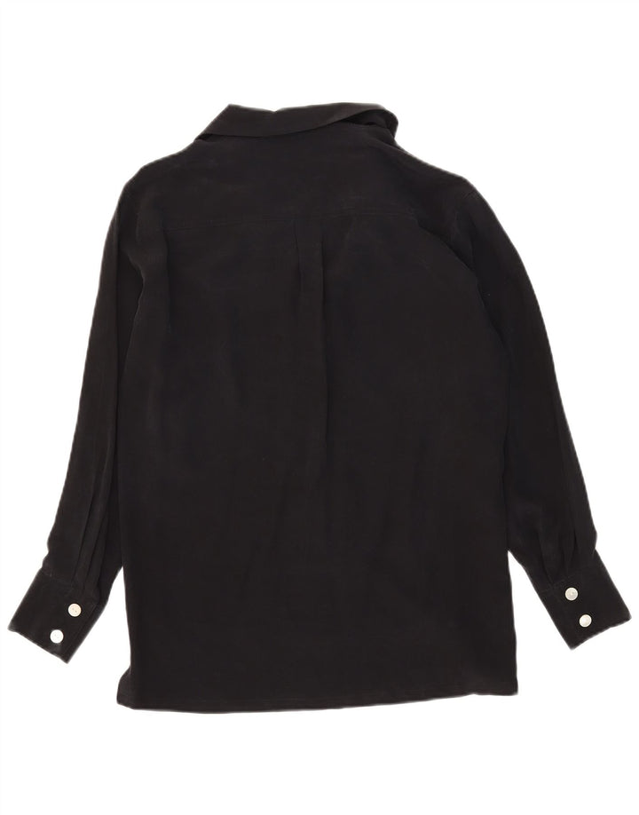 Spazio Camicia Camicia Oversize da Donna UK 10 Piccola Seta Nera