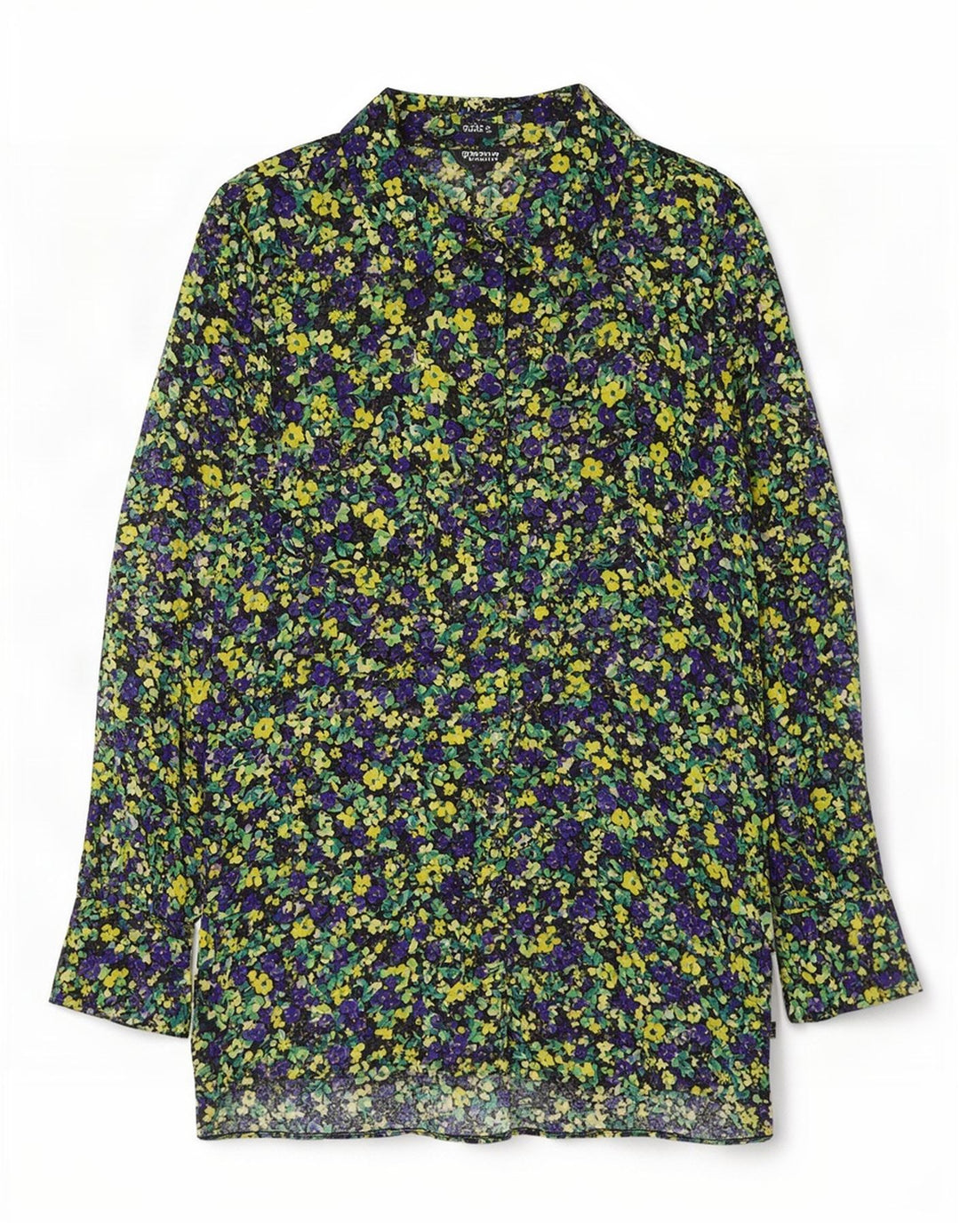 Camicia Zara da donna camicetta UK 10 piccola viscosa floreale multicolore