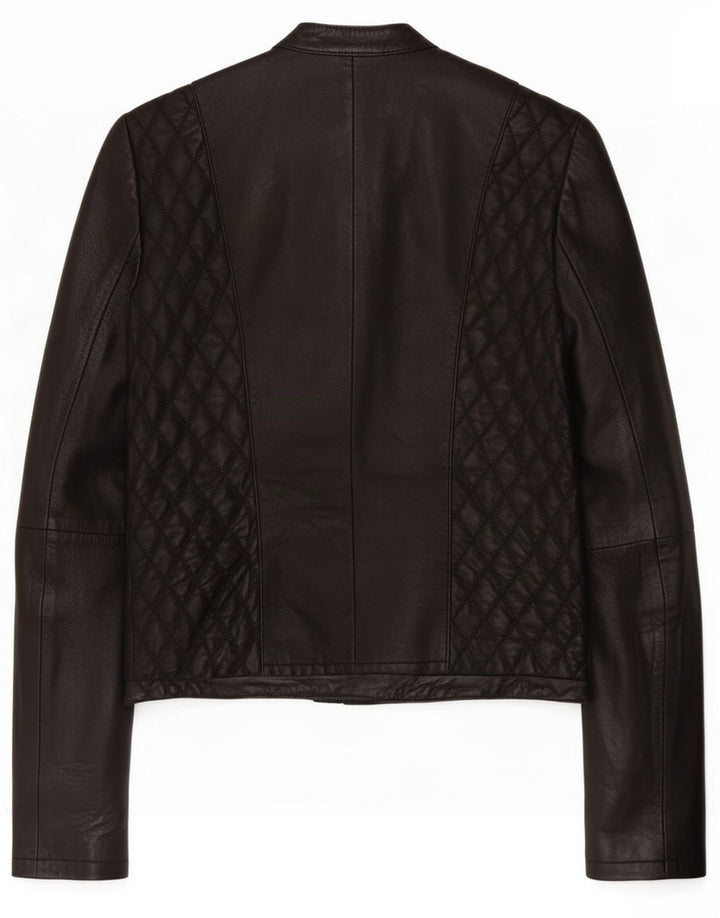 Giacca da motociclista da donna Zara UK 10 piccola in pelle nera